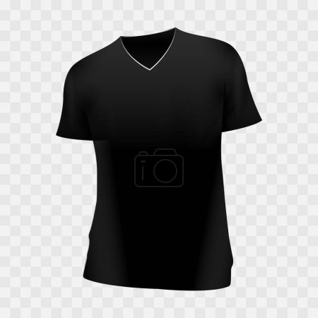 Camiseta en blanco negro vectorial sobre fondo transparente