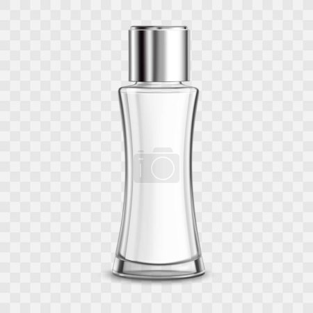 Vector perfume glass bottles realistic transparent