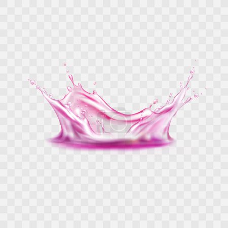 Vector realistic splash of juice or pink water