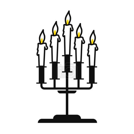 Ilustración de Vector vela candelabro candelabro adorno clásico - Imagen libre de derechos