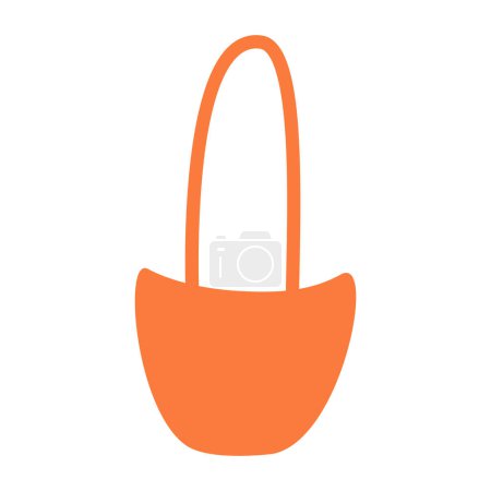 Vector flat fabric bag illustrated on white background