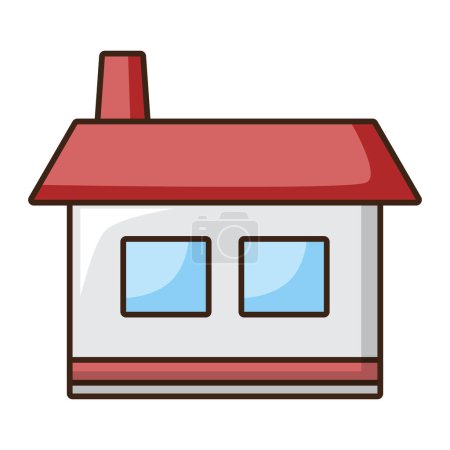 Illustration for Vector house building vector icon illustration - Royalty Free Image