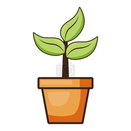 Téléchargez les illustrations : Vecteur vecteur végétal en pot icône design coloré plat icône - en licence libre de droit