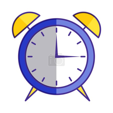 Vector alarm clock vector art illustration on isolated object simple logo concept