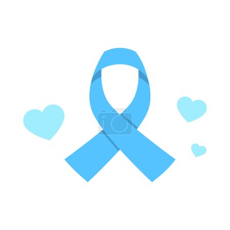 Ruban bleu vecteur symbole du cancer du sein illustration vectorielle isolée sur fond