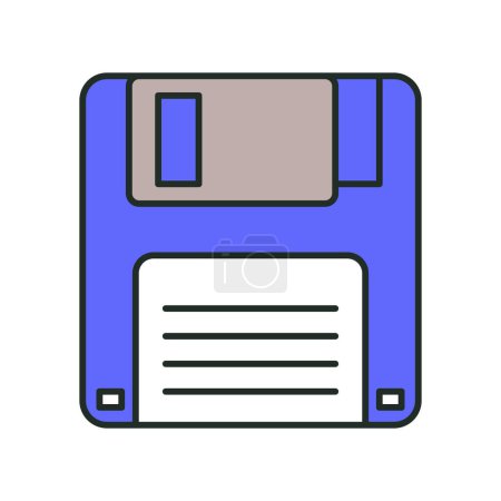 Vector retro diskette floppydisk icon nostalgia for 90s 2000s vintage technology with data information
