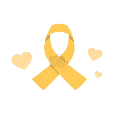 Vektor gelbes Band Symbol der Brustkrebserkrankung Vektor Illustration isoliert auf dem Hintergrund
