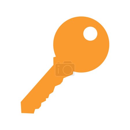 Vector illustration of key on white background