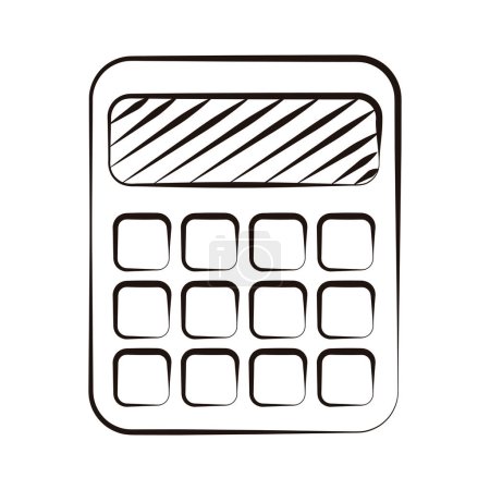 Illustration for Vector pocket calculator doodle sketch of school supply finance equipment hand drawn vector illustration - Royalty Free Image