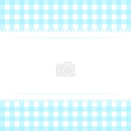 Vecteur blanc gabarit mise en page bande de dentelle blanche sur fond carreaux bleu vecteur plat illustration