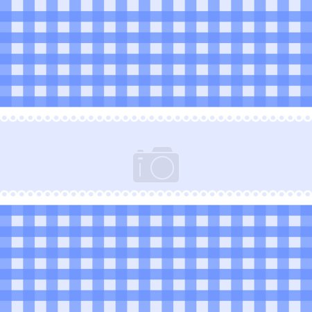 Tarjeta vectorial con ilustración de fondo a cuadros azul