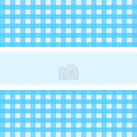 Vektorkarte mit blau kariertem Hintergrund