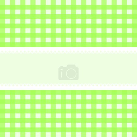 Tarjeta vectorial con fondo a cuadros verde