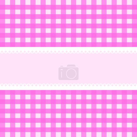 Tarjeta vectorial con fondo a cuadros rosa