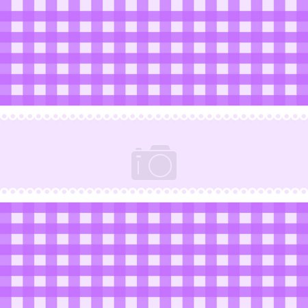 Tarjeta vectorial con fondo a cuadros púrpura
