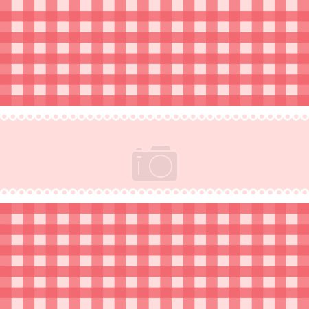 Vector card with red checkered background
