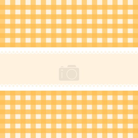 Tarjeta vectorial con fondo a cuadros amarillo
