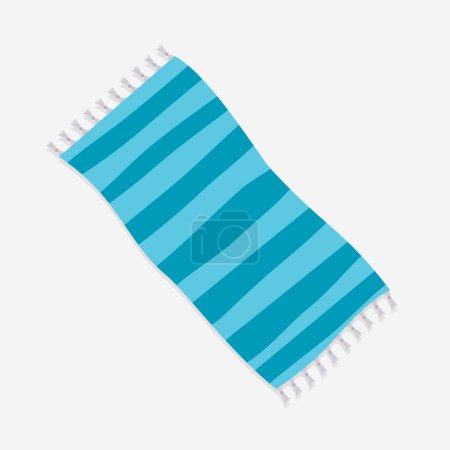 Vektor-Illustration der modischen blauen Schal-Teppichmatte oder Strandtuch mit Muster