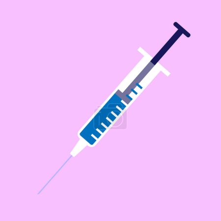Vector blue syringe element on white background