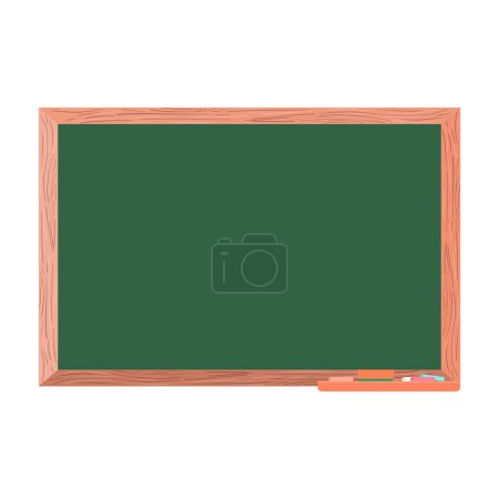 Vector realistic green blackboard in wooden frame wiped dirty chalkboard