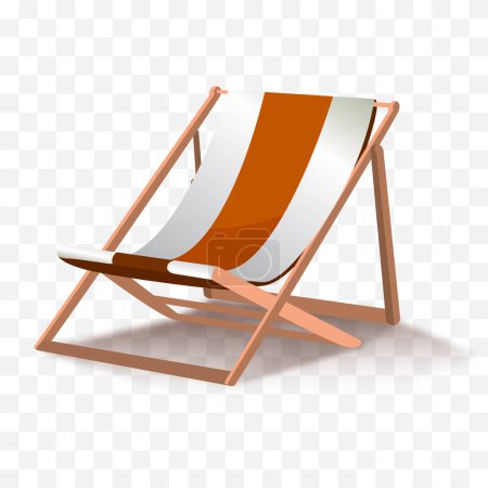 Vector empty deck chair isolated on tranparent background