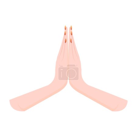 Vektor menschliche Hände gefaltet im Gebet Hand beten Symbol isoliert auf weißem Hintergrund