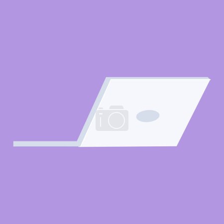 Vector laptop icon in flat design style