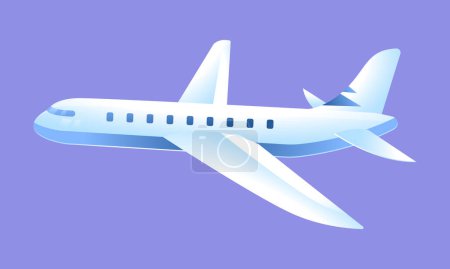 Vector un avión en estilo de dibujos animados aislado