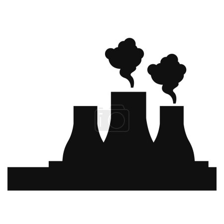 Vector coal plant emission icon air pollution campaign in flat graphic
