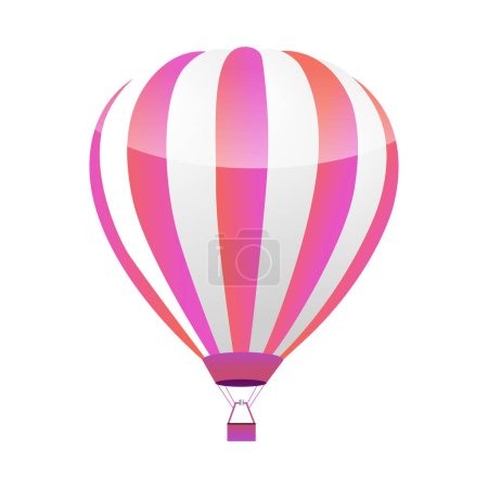 Illustration for Vector flat hot air balloon, isolated on white background - Royalty Free Image
