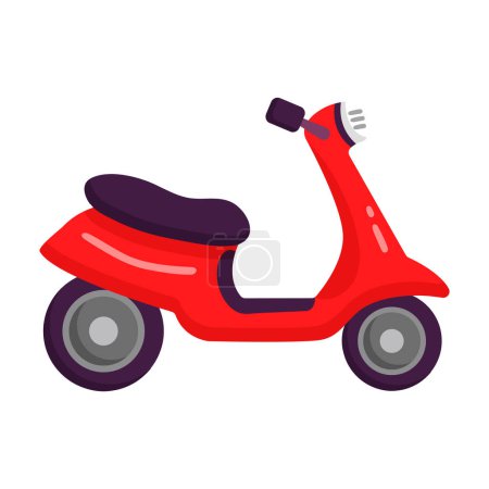 Illustration for Vector isolated scooter cartoon on white background - Royalty Free Image
