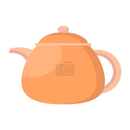 Vector kettle tea drink warm color icon element