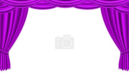 Téléchargez les illustrations : Vecteur réaliste rideau violet fond - en licence libre de droit