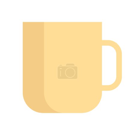 Vector tea cup icon in cartoon style on a white background