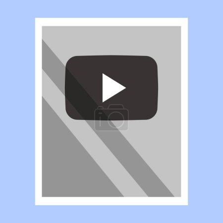 Vector youtube player icon with flat design
