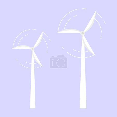 Vector Windenergieanlage Symbol flaches Design Stil Windmühle Silhouette einfaches Symbol moderne flache Symbol
