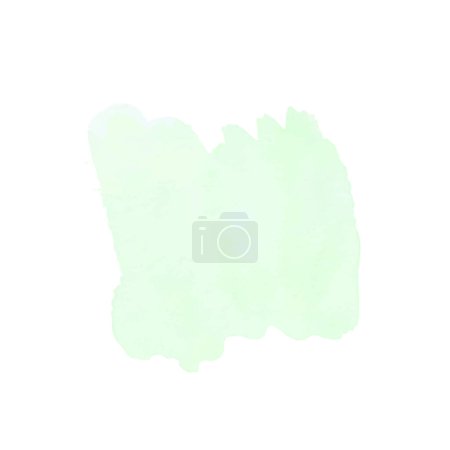 Téléchargez les illustrations : Vecteur abstrait pastel vert aquarelle tache sur fond blanc - en licence libre de droit