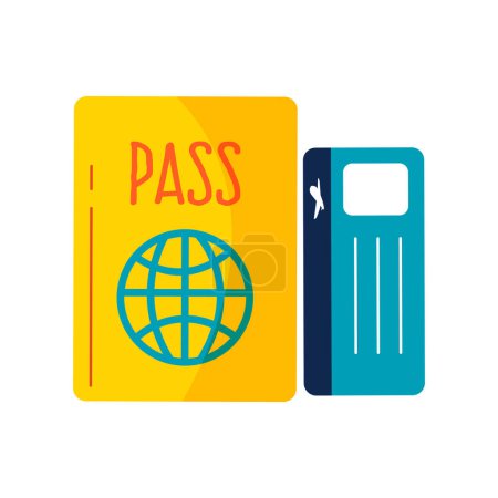 Vector illustration of passport icon passport book flat passport book design
