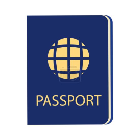 Vector front cover of passport isolated on white