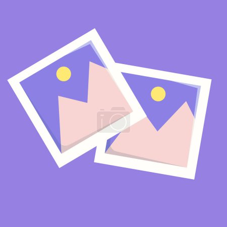 Vector photo image and picture card vector icon of photography frame flat style
