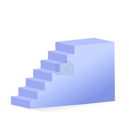 Vector escaleras 3d realista sobre fondo blanco