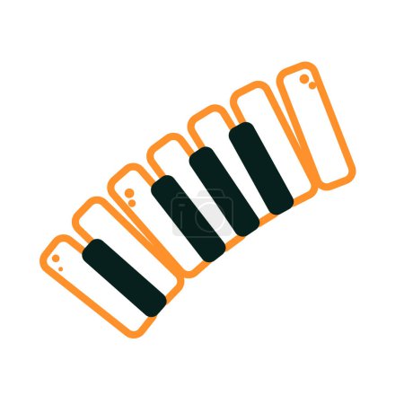 Illustration for Vector accordion icon in flat style isolated on white background musical instrument symbol - Royalty Free Image