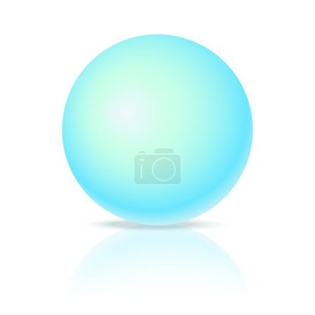 Boule bleue pastel vectorielle boule de sphère 3D brillante réaliste figure géométrique isolée de sphère ronde