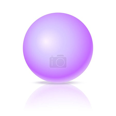 Vector pastel purple ball realistic glossy 3d sphere ball isolated geometric figure of round sphere