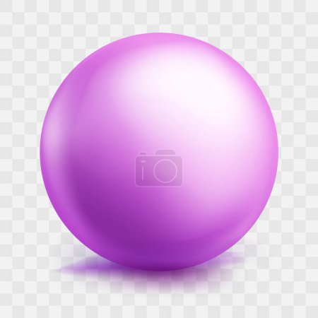 Vector boule violet pastel réaliste boule de sphère 3d brillant isolé figure géométrique de sphère ronde sur blanc