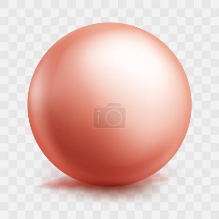 Vector pastel red ball realistic glossy 3d sphere ball isolated geometric figure of round sphere on white