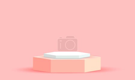 Vector pink pastel podium product stand podium background for product