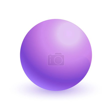 Vecteur violet sphère lisse ronde vide avec ombre