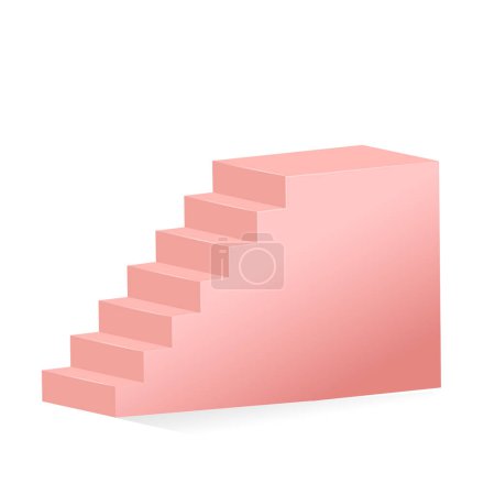 Vector escaleras 3d realista sobre fondo blanco