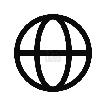 Foto de Línea de icono de red global vectorial en blanco - Imagen libre de derechos